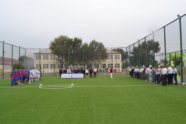 Zərdab şəhərində tikilmiş süni örtüklü  mini futbol meydançasının açılışı olub