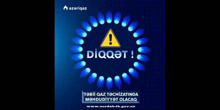 Tərtər Regional Qaz İstismar İdarəsinin məlumatına əsasən bildiririk ki, 16 may 2025-ci il tarixdə saat 09:00-dan magistral qaz kəmərində olan sızmaların aradan qaldırılması ilə əlaqədar aparılacaq təmir işləri başa çatanadək Zərdab rayonunun bütün ərazisində qaz təchizatının dayandırılması planlaşdırılır